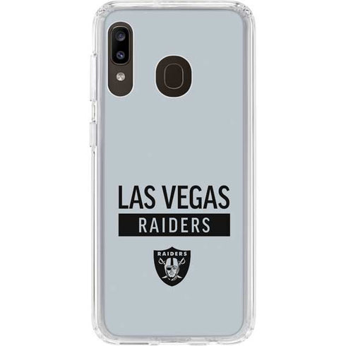NFL Las Vegas Raiders Silver Performance Series Galaxy A20 Clear Case