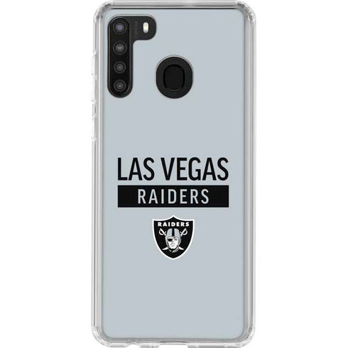 NFL Las Vegas Raiders Silver Performance Series Galaxy A21 Clear Case