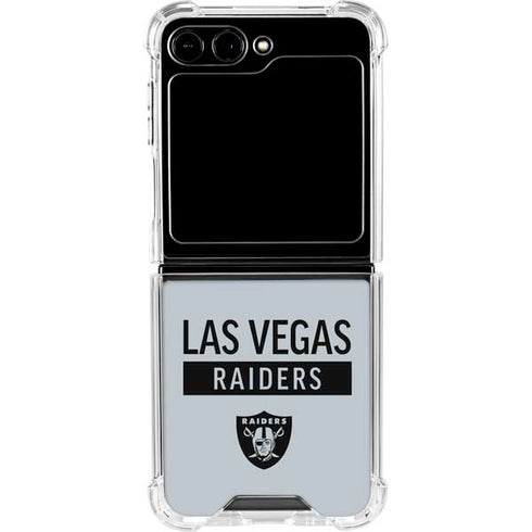 NFL Las Vegas Raiders Silver Performance Series Galaxy Z Flip5 5G Clear Case