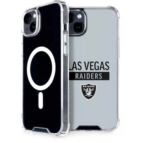 NFL Las Vegas Raiders Silver Performance Series iPhone 15 MagSafe Case