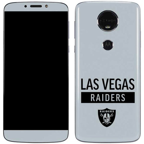 NFL Las Vegas Raiders Silver Performance Series Moto E5 Plus Skin
