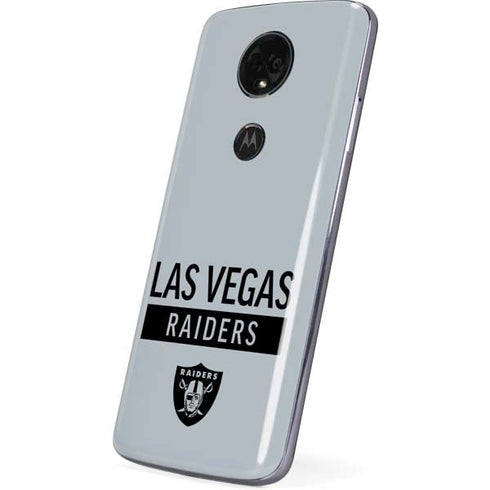 NFL Las Vegas Raiders Silver Performance Series Moto E5 Plus Skin