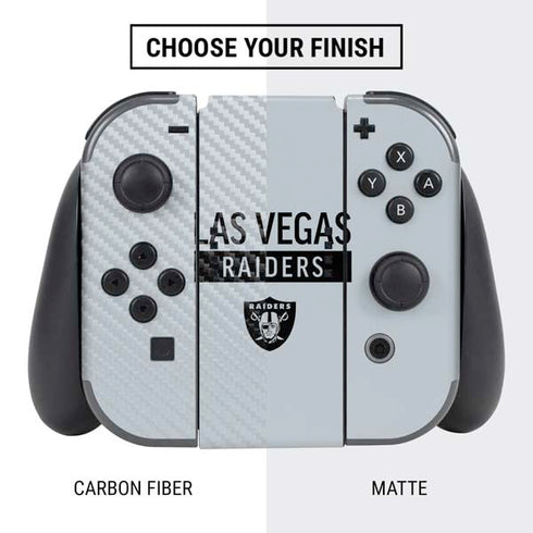 NFL Las Vegas Raiders Silver Performance Series Nintendo Switch Bundle Skin