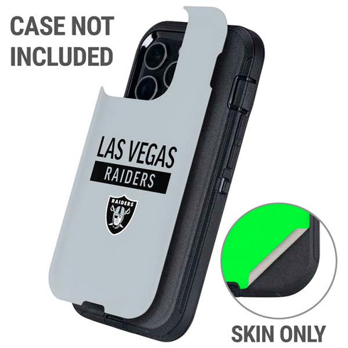NFL Las Vegas Raiders Silver Performance Series Otterbox Defender iPhone Skin