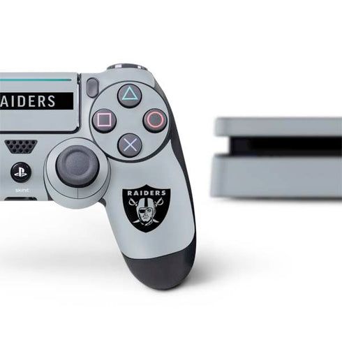 NFL Las Vegas Raiders Silver Performance Series PS4 Slim Bundle Skin