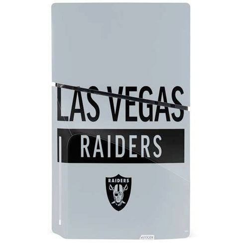NFL Las Vegas Raiders Silver Performance Series PS5 Slim Disk Bundle Skin