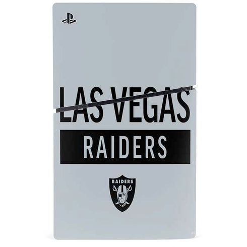 NFL Las Vegas Raiders Silver Performance Series PS5 Slim Disk Console Skin