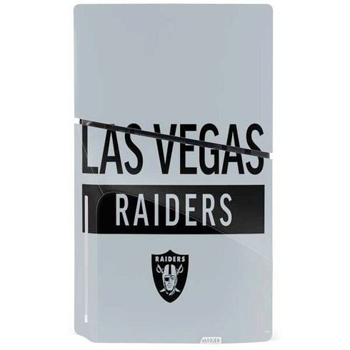 NFL Las Vegas Raiders Silver Performance Series PS5 Slim Disk Console Skin