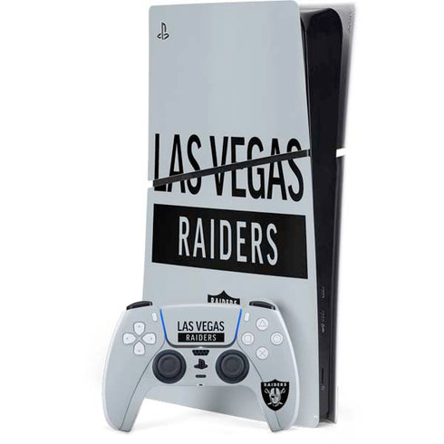 NFL Las Vegas Raiders Silver Performance Series PS5 Slim Digital Edition Bundle Skin