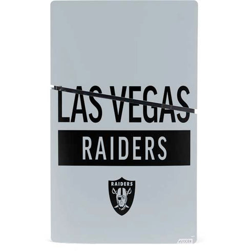 NFL Las Vegas Raiders Silver Performance Series PS5 Slim Digital Edition Console Skin