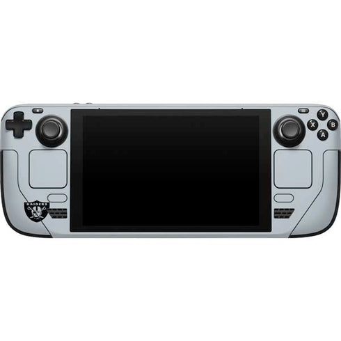 NFL Las Vegas Raiders Silver Performance Series Steam Deck Handheld Gaming Computer Skin