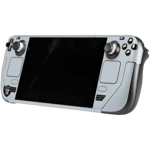 NFL Las Vegas Raiders Silver Performance Series Steam Deck Handheld Gaming Computer Skin