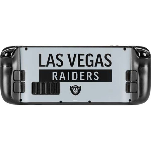NFL Las Vegas Raiders Silver Performance Series Steam Deck Handheld Gaming Computer Skin