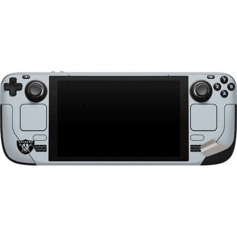 NFL Las Vegas Raiders Silver Performance Series Steam Deck Handheld Gaming Computer Skin