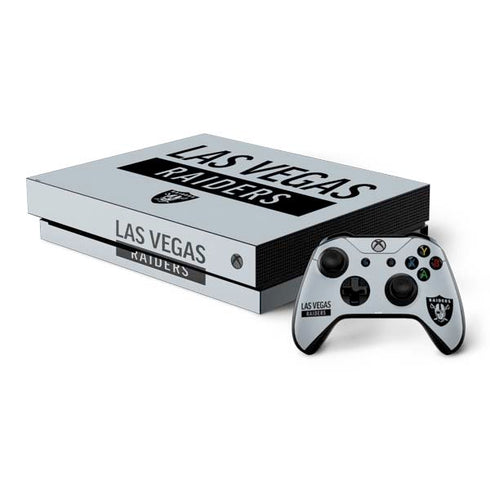 NFL Las Vegas Raiders Silver Performance Series Xbox One X Bundle Skin