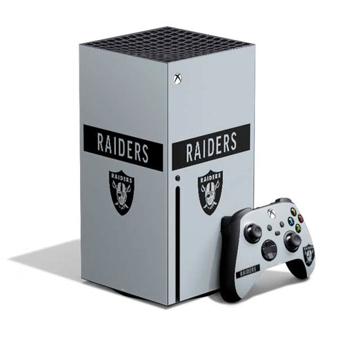 NFL Las Vegas Raiders Silver Performance Series Xbox Series X Bundle Skin
