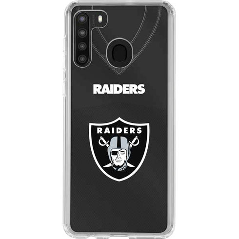 NFL Las Vegas Raiders Team Jersey Galaxy A21 Clear Case