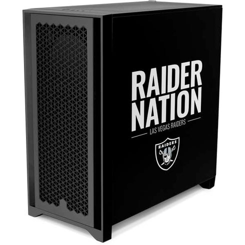 NFL Las Vegas Raiders Team Motto Corsair 4000D Tempered Glass Mid-Tower ATX Case Skin