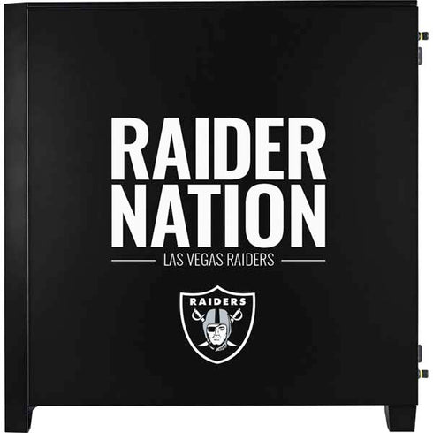 NFL Las Vegas Raiders Team Motto Corsair 4000D Tempered Glass Mid-Tower ATX Case Skin
