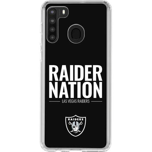 NFL Las Vegas Raiders Team Motto Galaxy A21 Clear Case