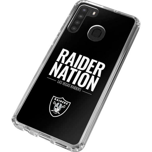 NFL Las Vegas Raiders Team Motto Galaxy A21 Clear Case