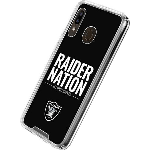 NFL Las Vegas Raiders Team Motto Galaxy A30 Clear Case
