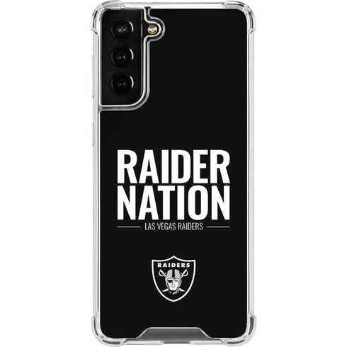 NFL Las Vegas Raiders Team Motto Galaxy S21 FE Clear Case