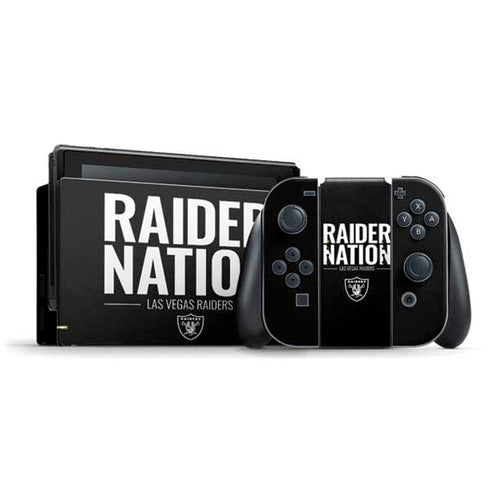 NFL Las Vegas Raiders Team Motto Nintendo Switch Bundle Skin