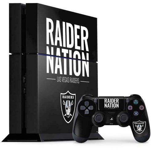 NFL Las Vegas Raiders Team Motto PS4 Console and Controller Bundle Skin