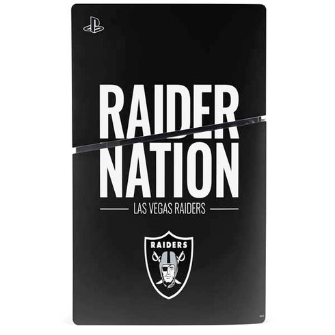 NFL Las Vegas Raiders Team Motto PS5 Slim Digital Edition Console Skin
