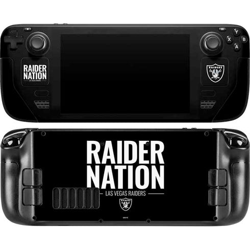 NFL Las Vegas Raiders Team Motto Steam Deck Handheld Gaming Computer Skin