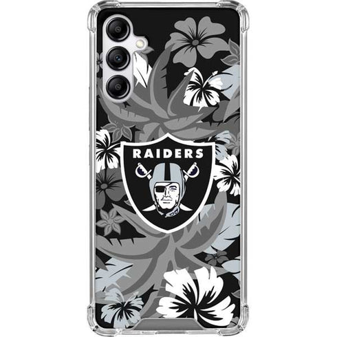 NFL Las Vegas Raiders Tropical Print Galaxy A14 5G Clear Case