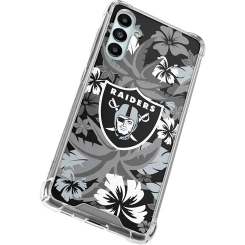 NFL Las Vegas Raiders Tropical Print Galaxy A14 5G Clear Case