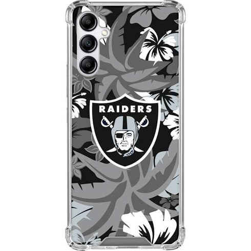 NFL Las Vegas Raiders Tropical Print Galaxy A15 5G Clear Case