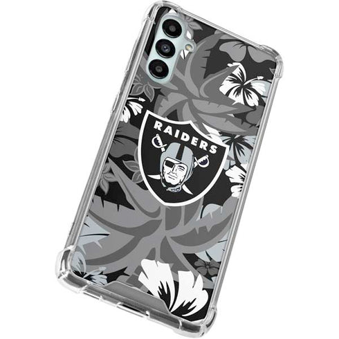 NFL Las Vegas Raiders Tropical Print Galaxy A15 5G Clear Case