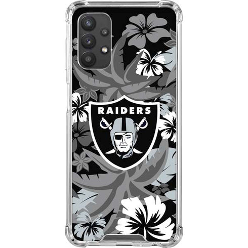 NFL Las Vegas Raiders Tropical Print Galaxy A32 5G Clear Case