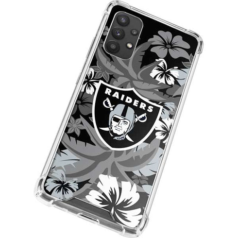 NFL Las Vegas Raiders Tropical Print Galaxy A32 5G Clear Case