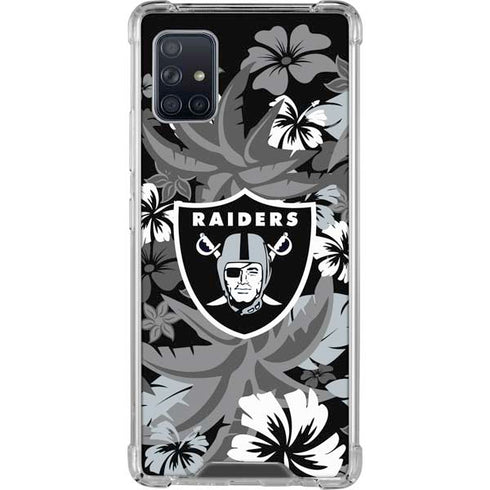NFL Las Vegas Raiders Tropical Print Galaxy A51 5G Clear Case