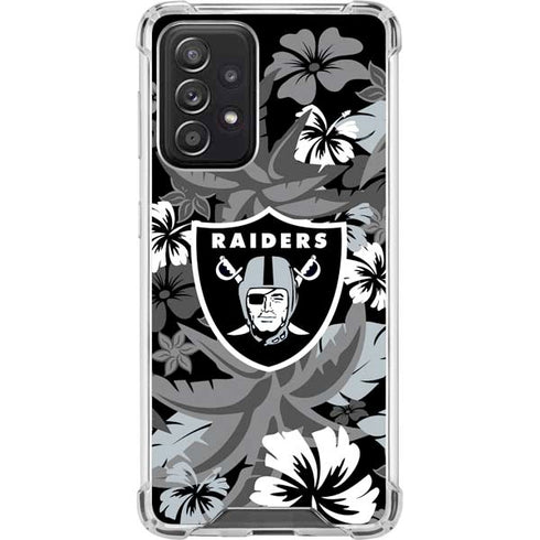 NFL Las Vegas Raiders Tropical Print Galaxy A52 5G Clear Case