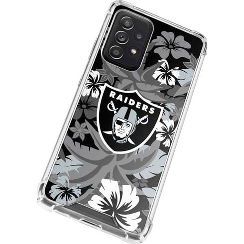 NFL Las Vegas Raiders Tropical Print Galaxy A52 5G Clear Case