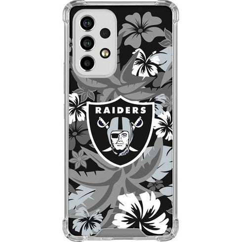 NFL Las Vegas Raiders Tropical Print Galaxy A53 5G Clear Case