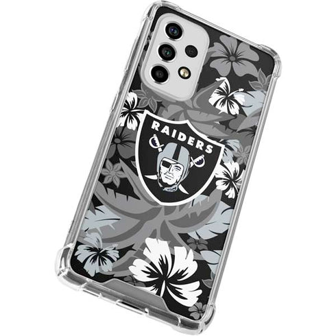 NFL Las Vegas Raiders Tropical Print Galaxy A53 5G Clear Case