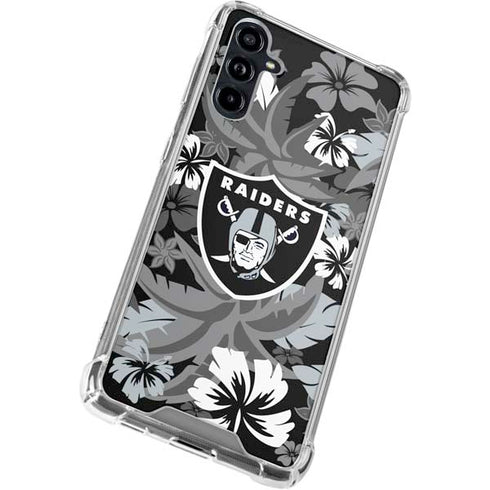 NFL Las Vegas Raiders Tropical Print Galaxy A54 5G Clear Case
