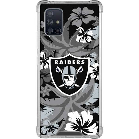 NFL Las Vegas Raiders Tropical Print Galaxy A71 5G Clear Case