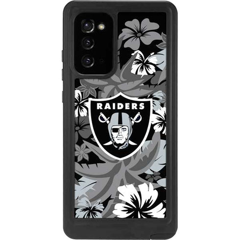 NFL Las Vegas Raiders Tropical Print Galaxy Note20 5G Waterproof Case