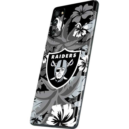 NFL Las Vegas Raiders Tropical Print Galaxy S20 Fan Edition Skin