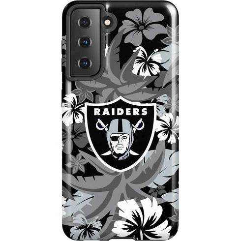 NFL Las Vegas Raiders Tropical Print Galaxy S21 5G Pro Case