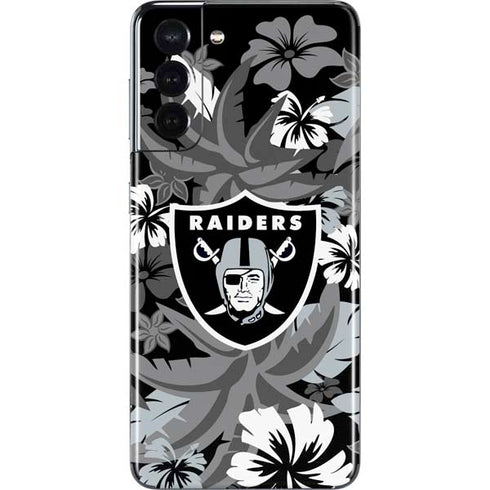 NFL Las Vegas Raiders Tropical Print Galaxy S21 5G Skin