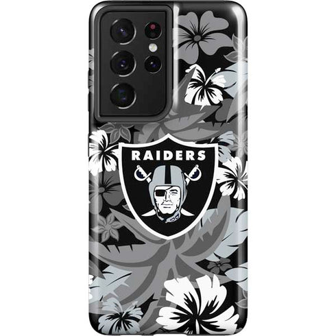 NFL Las Vegas Raiders Tropical Print Galaxy S21 Ultra 5G Pro Case