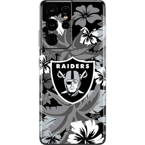 NFL Las Vegas Raiders Tropical Print Galaxy S21 Ultra 5G Skin